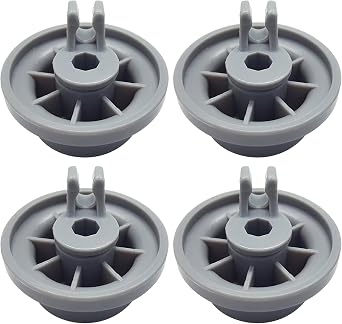 Bottom Rack Dishwasher Wheels - Set of 4 Lower Rack Replacement Rollers | Fit Dishwasher Parts for Kitchen Dish Rack, Quick Install Durable Rollers for Home Appliance Maintenance and Repair Solution