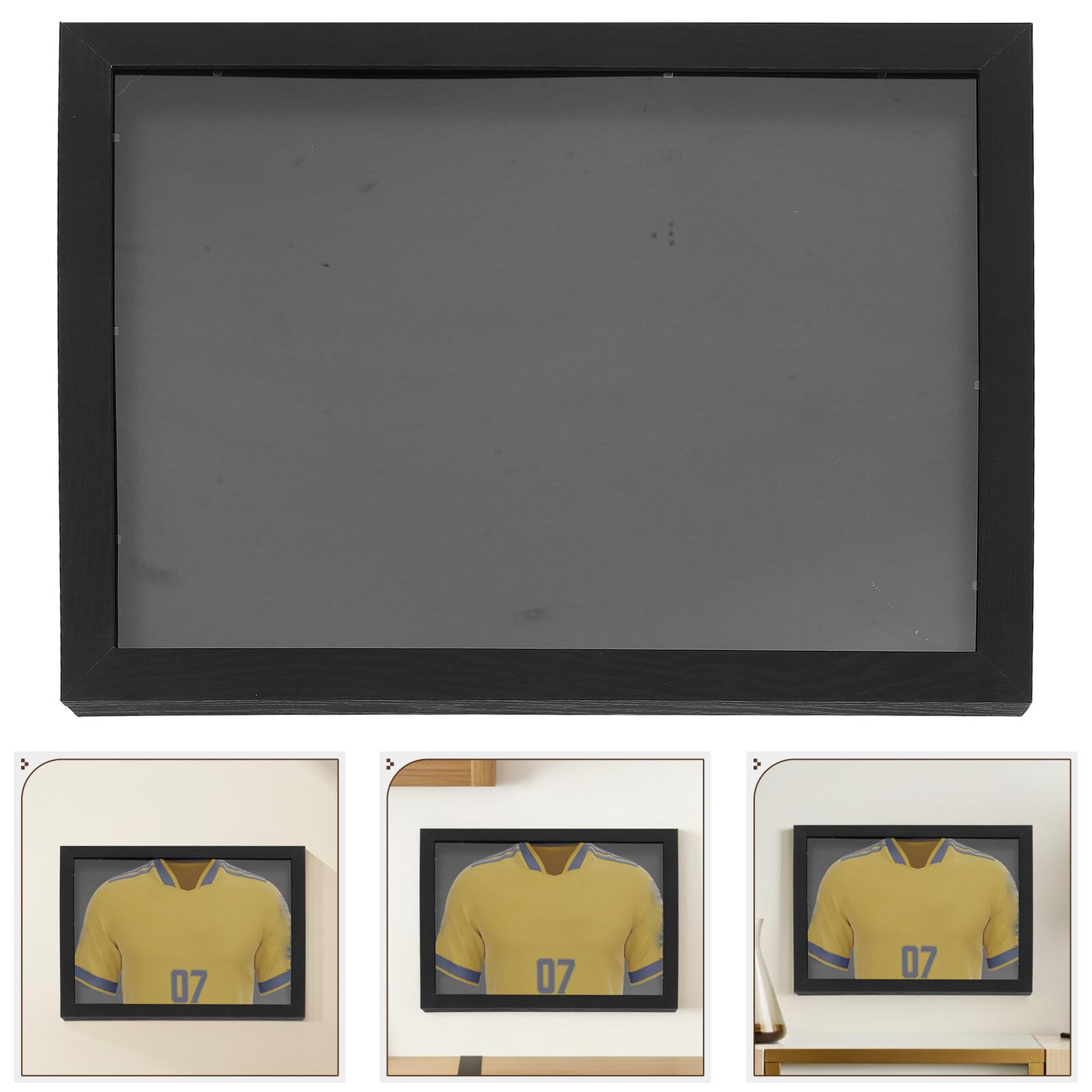 Holibanna Cornice per Maglia Calcio in Legno Nero 14x18 Protezione Eccellente e Facile Installazione, per Esposizione in Soggiorno o Camera