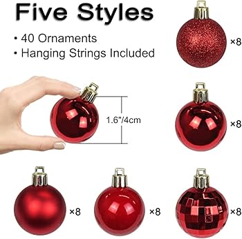 Lot De 40 Mini Boules De Noël Miniatures Multicolores De 15 Mm à