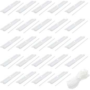 Slat Curtain Replacement Parts Hanger 24 Pieces Slat Hanger Vertical Blind Accessories for 89 mm Door Window Living Room White