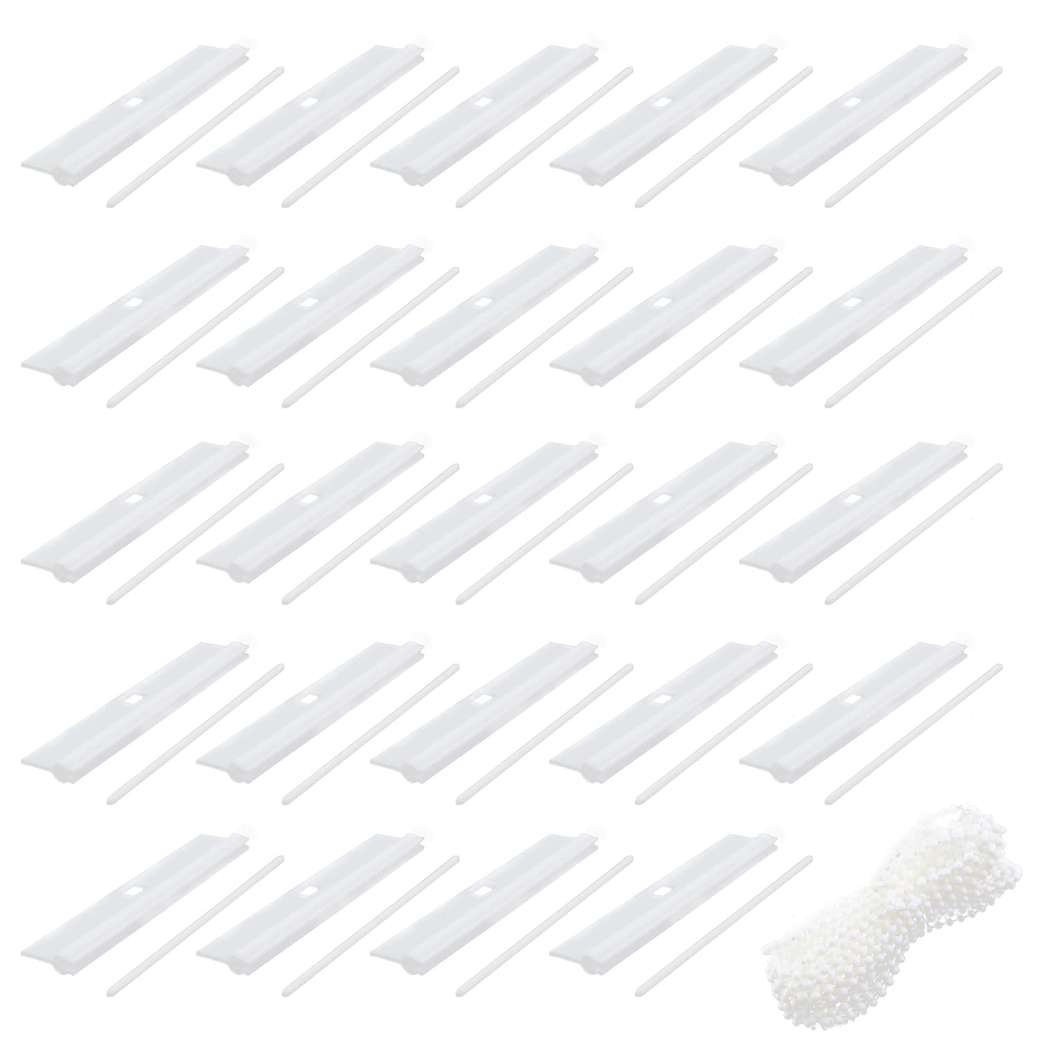 Lot De 20 Crochets De Rechange Pour Stores Verticaux - Longueur 127 Mm - Blanc - Pour Rideaux à Lamelles