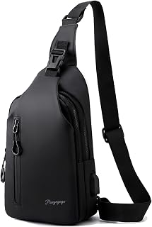 Umhängetasche Herren Klein, Leichte & Wasserdichte Sling Bag für Männer, Brustbeute…
