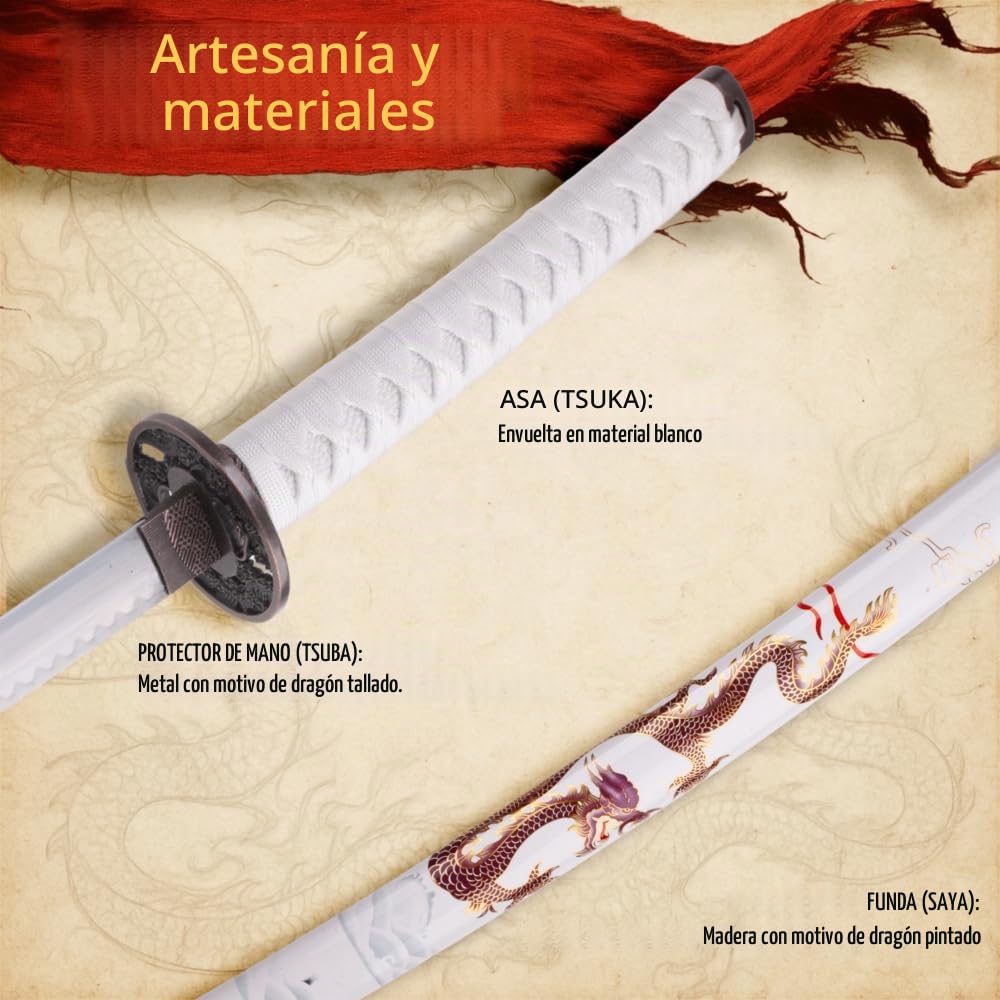 57 SPECIAL REPLICAS Accesorio - Blanco japonés con la Vaina y Soporte de 103 cm 4KM100-405WH