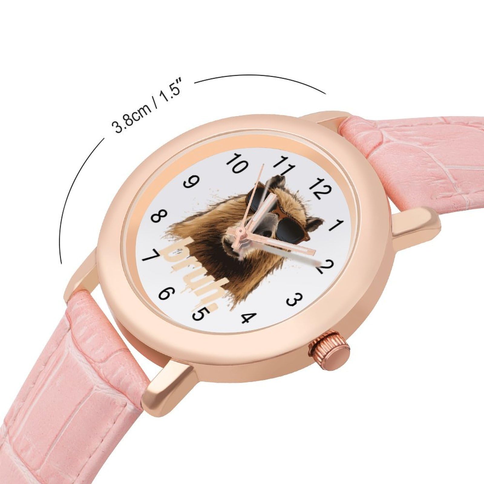 Bruh Capybara Damen-Armbanduhr, leicht zu lesen, flexibel, drei Zeiger, rundes Gehäuse, Quarzuhr für kleine Handgelenke