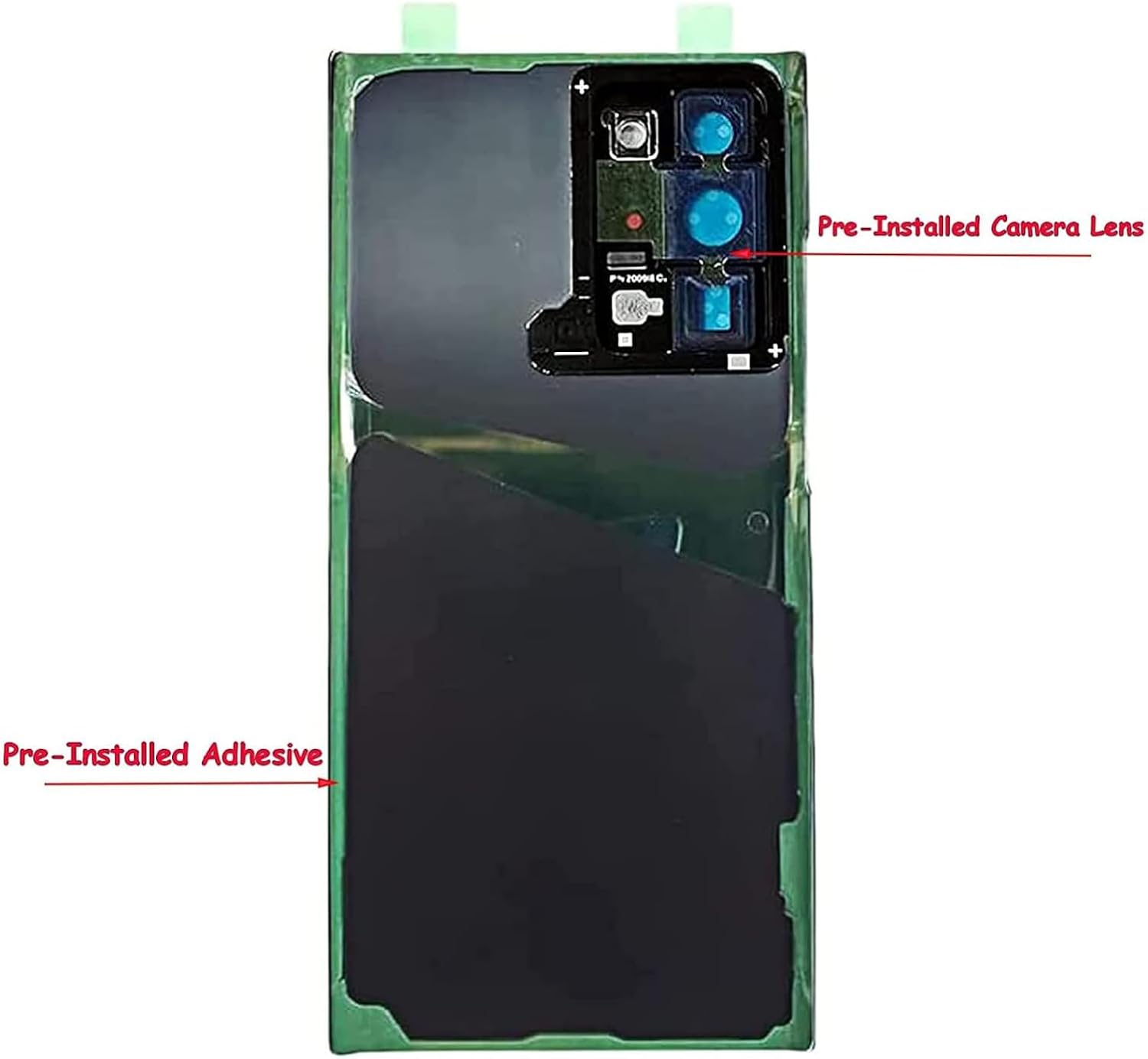 Mystic Black Galaxy Note 20 Ultra Back Glass Cover Waterproof Housing Door with Camera Glass Lens and Tape Parts Replacement for Samsung Galaxy Note 20 Ultra 5G + Tools
