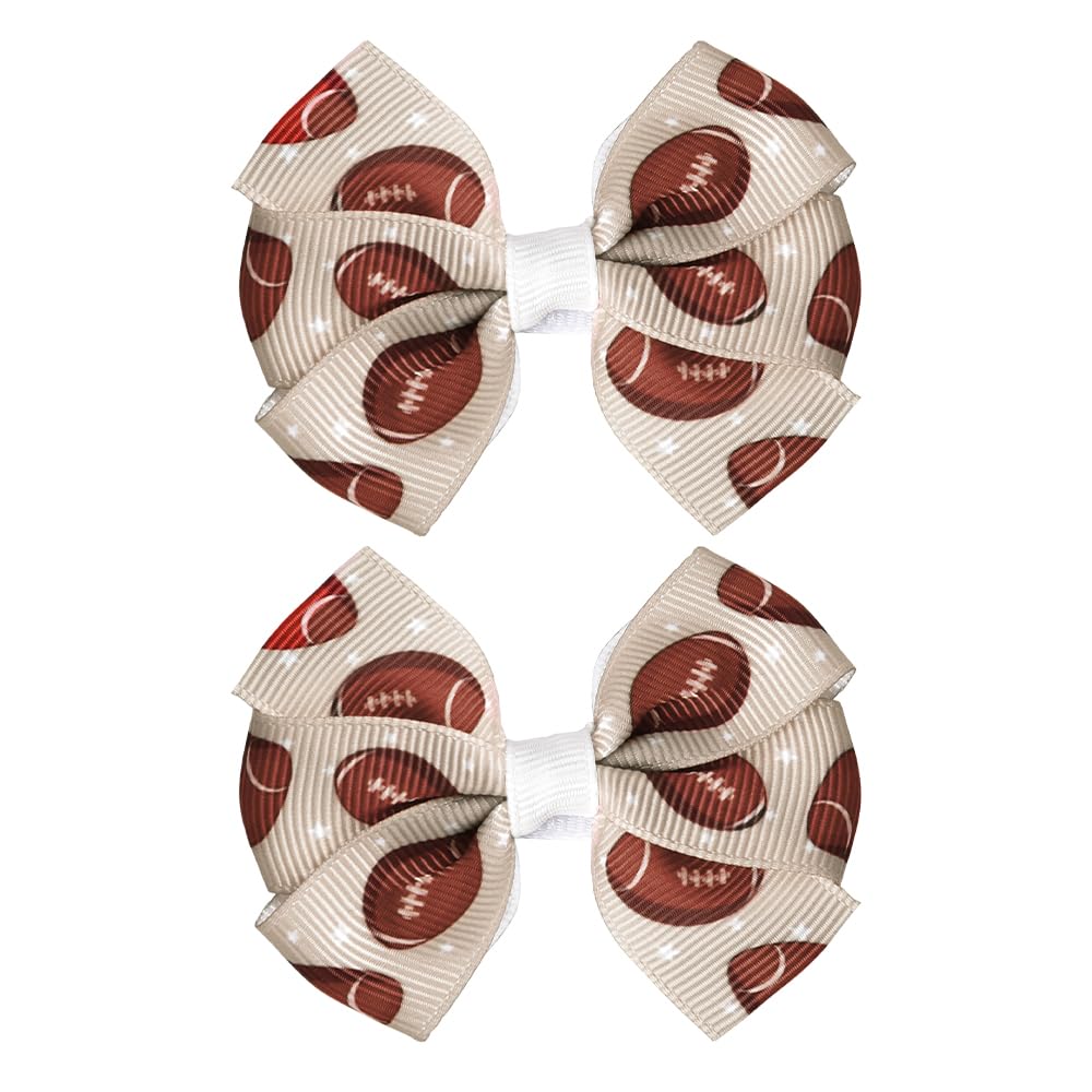 Soccer Hair Bows for Girls and Women - Bowknot Clips, Cheer Barrettes for Teens, Mom Accessories for Kids and Teenagers - 2Pcs image 2