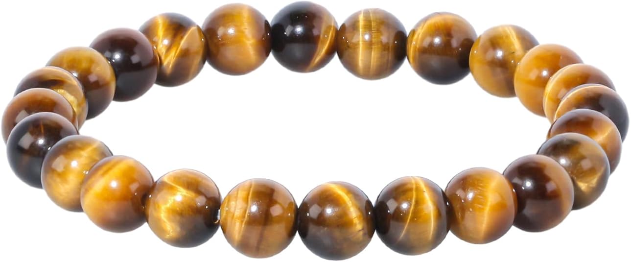 8mm Natural Gemstones Round Beads Energy Power Crystal Chakra Reiki Healing Elastic Stretch Bracelet 7 Inch Unisex