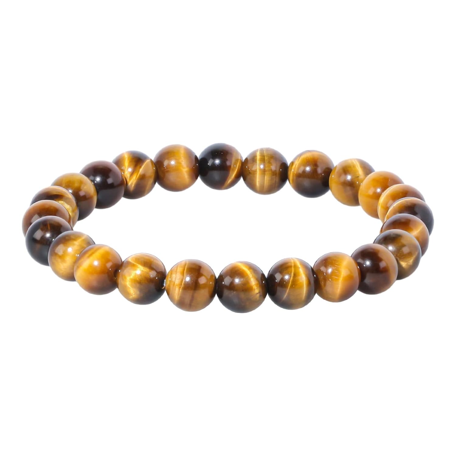 Clearain Natural Gemstones Bracelet 8mm Chakra Round Beads Energy Power Crystal Reiki Healing Elastic Stretch 7 Inch for Women Men Unisex