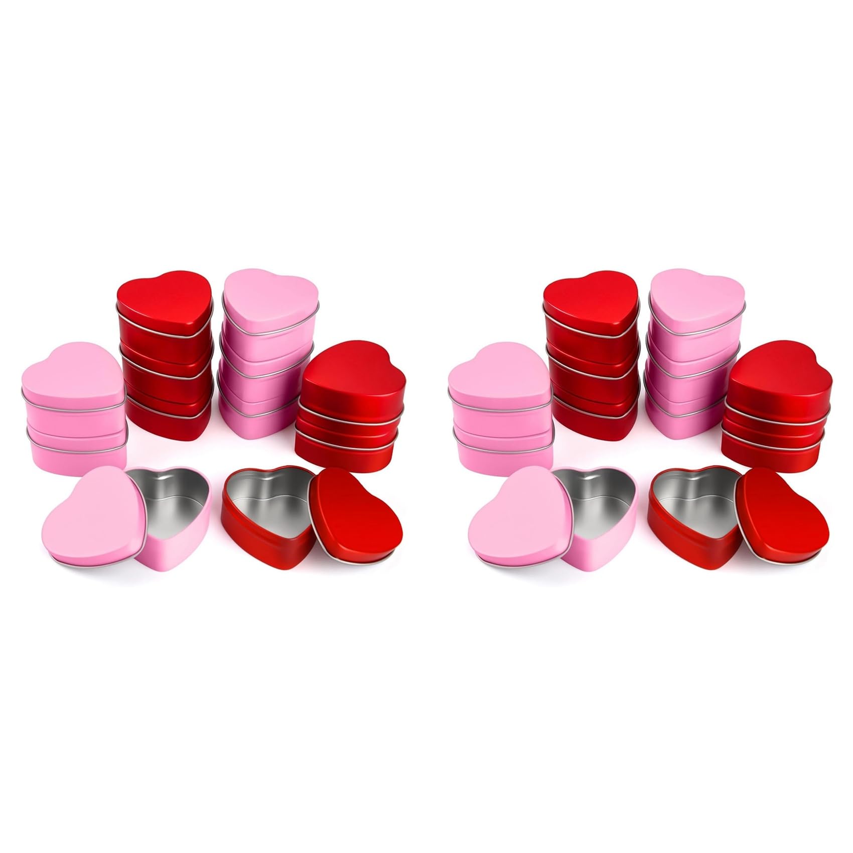 Pots à Bougies en Vrac Forme de Cœur - Évitez les Fuites de Cire 56g