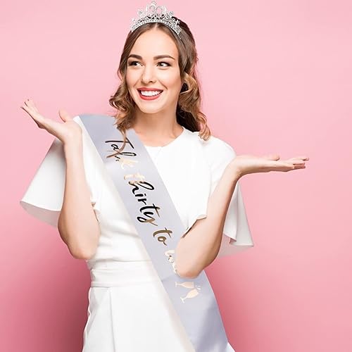 Miniatura 2 de CIEHER Diadema de 30 cumpleaños + banda de 30 cumpleaños con banda Talk Thirty to Me, decoraciones de 30 cumpleaños para mujer, corona de cumpleaños