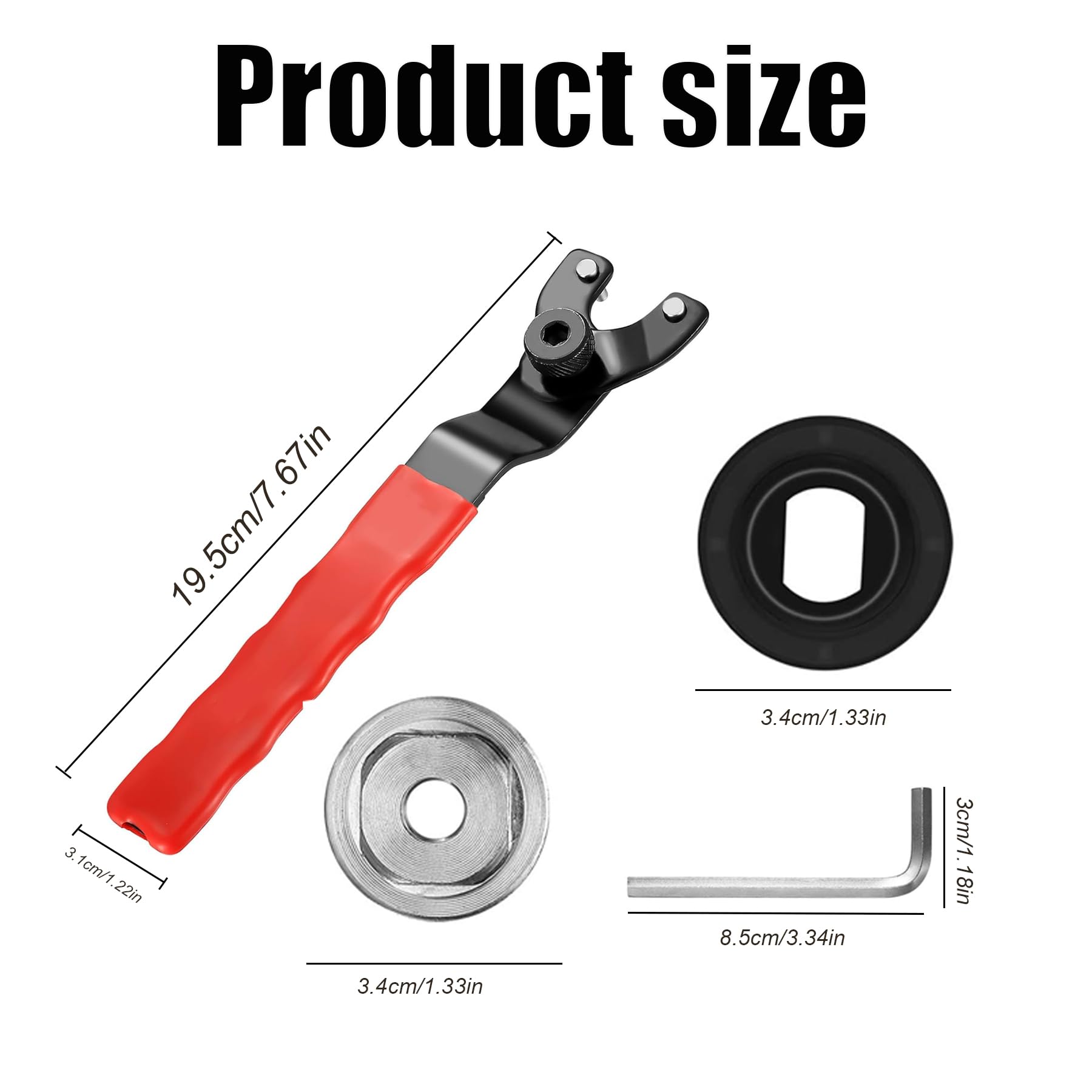 Chiave per Smerigliatrice Angolare Regolabile 8-48mm Regolabile Chiave Universale con Smerigliatrice Flangia Esterna per Angolare 4''5''6''7''9''