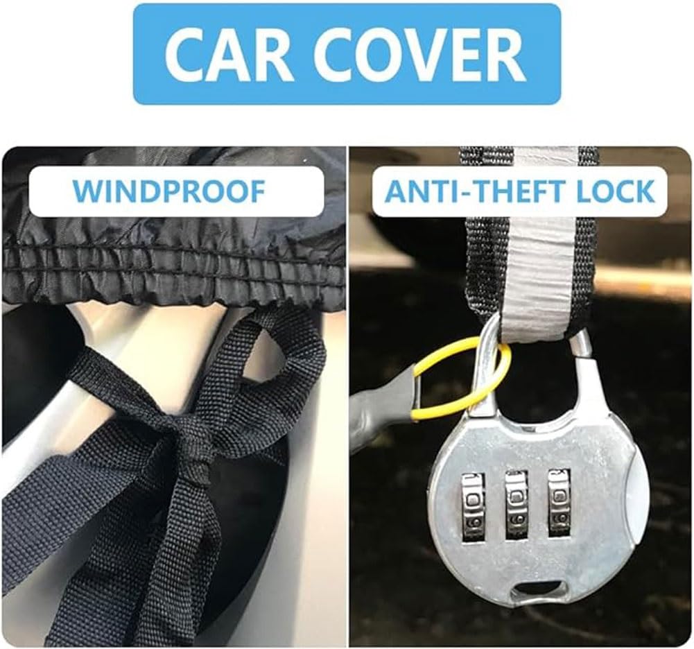 X AUTOHAUX Telo Copriauto Per Volvo XC90 – Esterno, Impermeabile, 210D-PU, Con Cerniera Lato Guida E Fasce Riflettenti, Protezione Invernale Ed Estiva