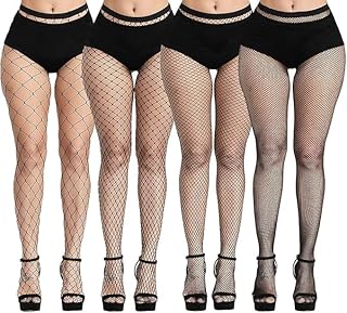 NEOBABY Knitting Net Free Size High Waist Stockings Pantyhose Tights Fishnet Stockings for Women's &amp; Girls (Pack of 4)