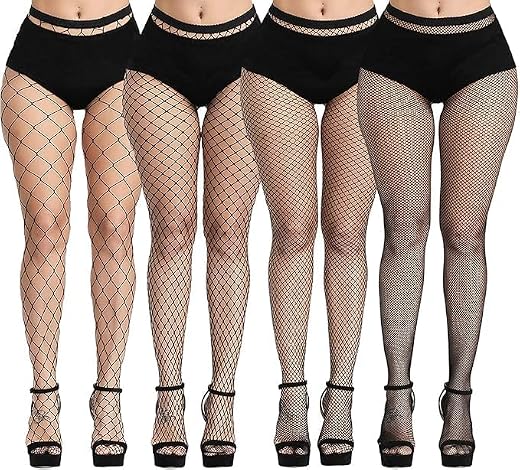 NEOBABY Knitting Net Free Size High Waist Stockings Pantyhose Tights Fishnet Stockings for Women's &amp; Girls (Pack of 4)
