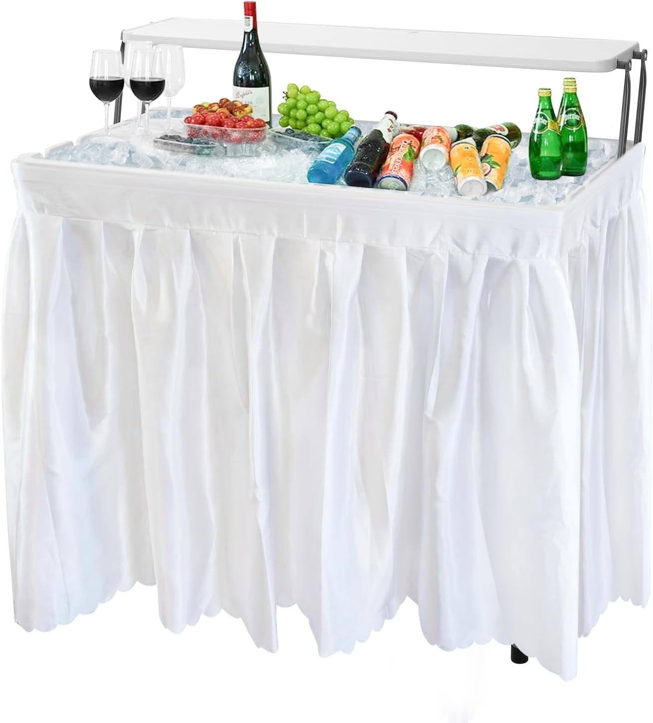 Cooler Table, Ice Table, Ice Tables for Party with Drain, Drink Tables for ice, Party Cooler with Detachable Skirt