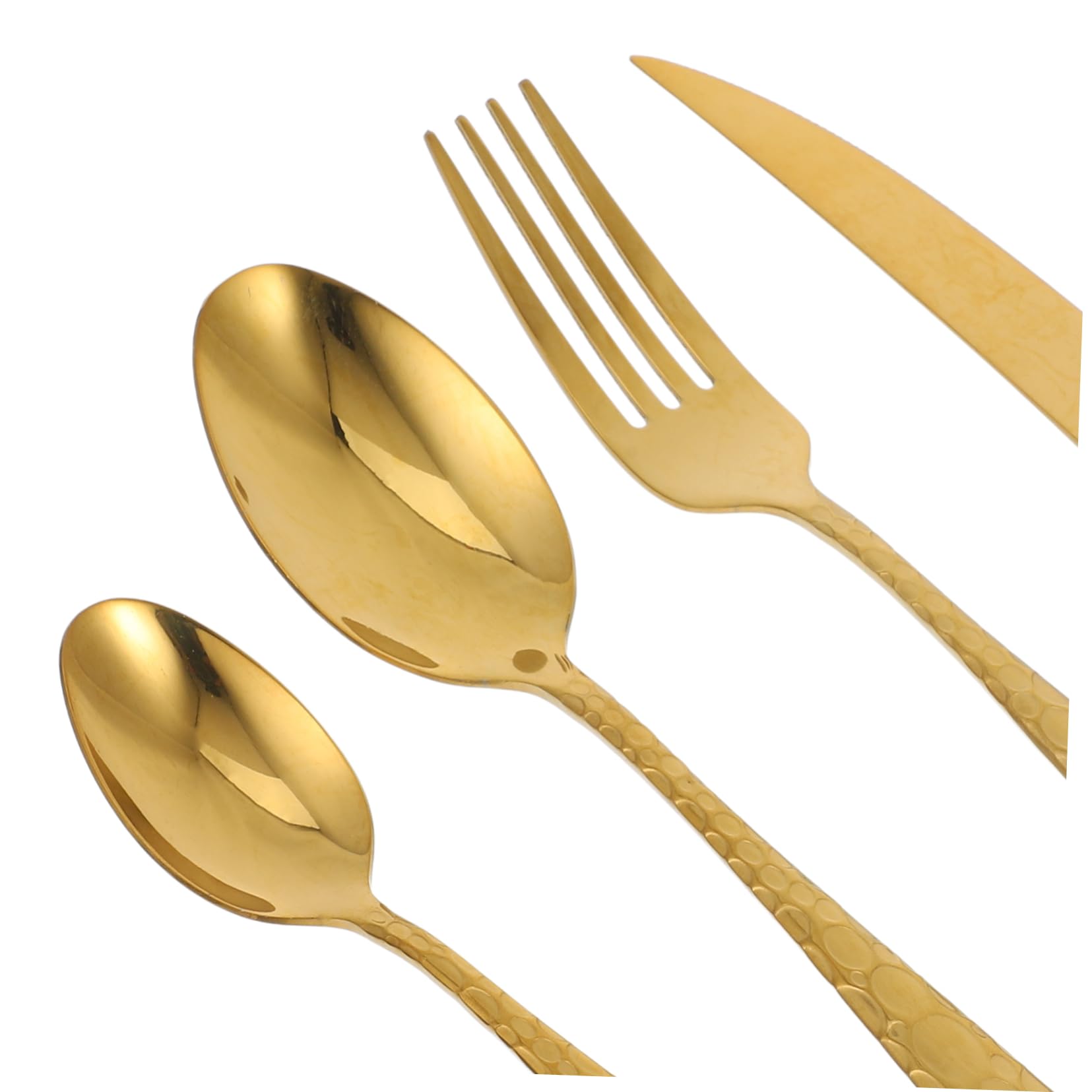 Juego de Cubiertos para Filete 4 Piezas Acero Inoxidable Dorado