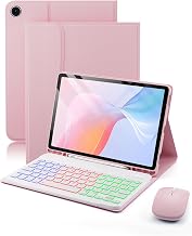 For Samsung Galaxy Tab A8 (2021) 10.5 Inches Cover with Wireless Bluetooth Backlit Italian Keyboard (QWERTY) and Mouse, Protective Case with Magnetic Backlit Keyboard Case