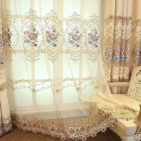TIYANA Embroidered Sheer Curtain for Windows 84 inch Long Rod Pocket Top, 40x84 inch 1 Piece Only Cover