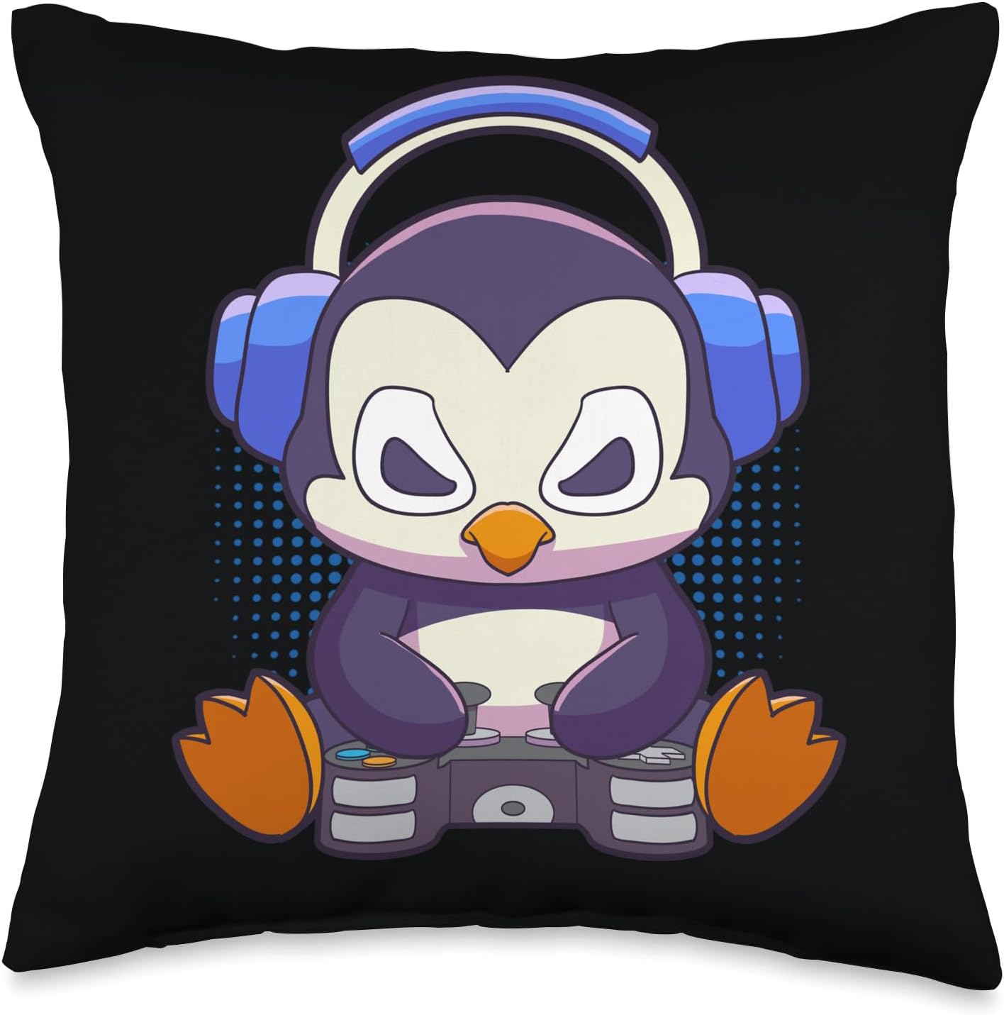 Video Game Lover Gift Room Decor for Boys Penguin Lover Gift Throw Pillow