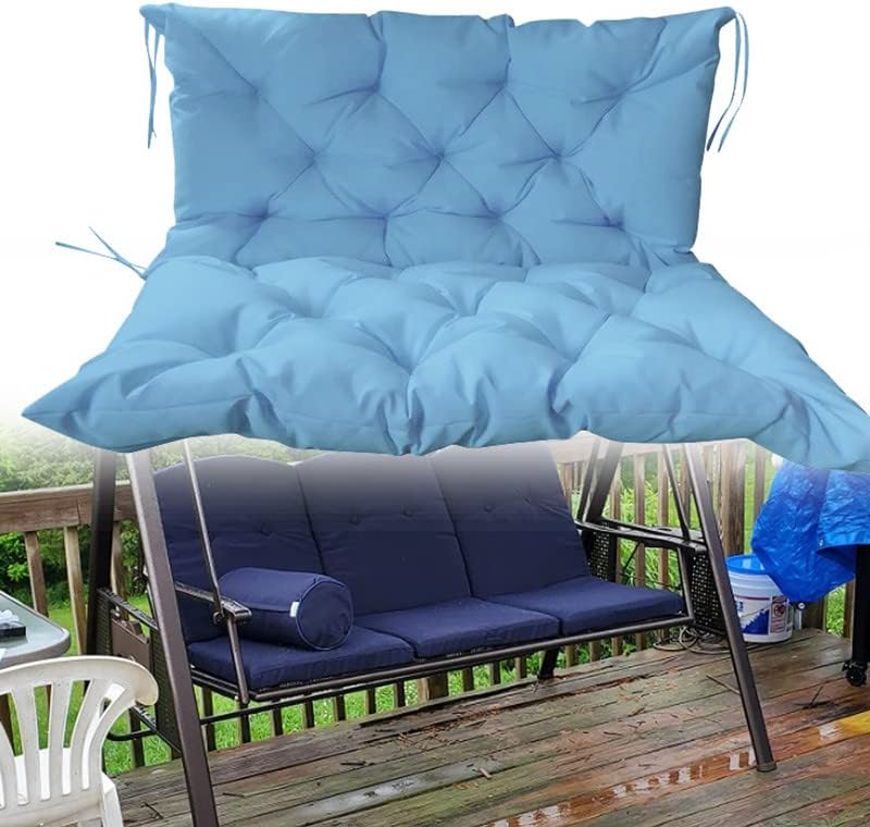 Swing Replacement Cushions with Backrest, Waterproof Bench Cushion for Outdoor Furniture 2-3 Seater Washable, Comfy Patio Chair Cushion Garden Decoration Lawn Chair Pads