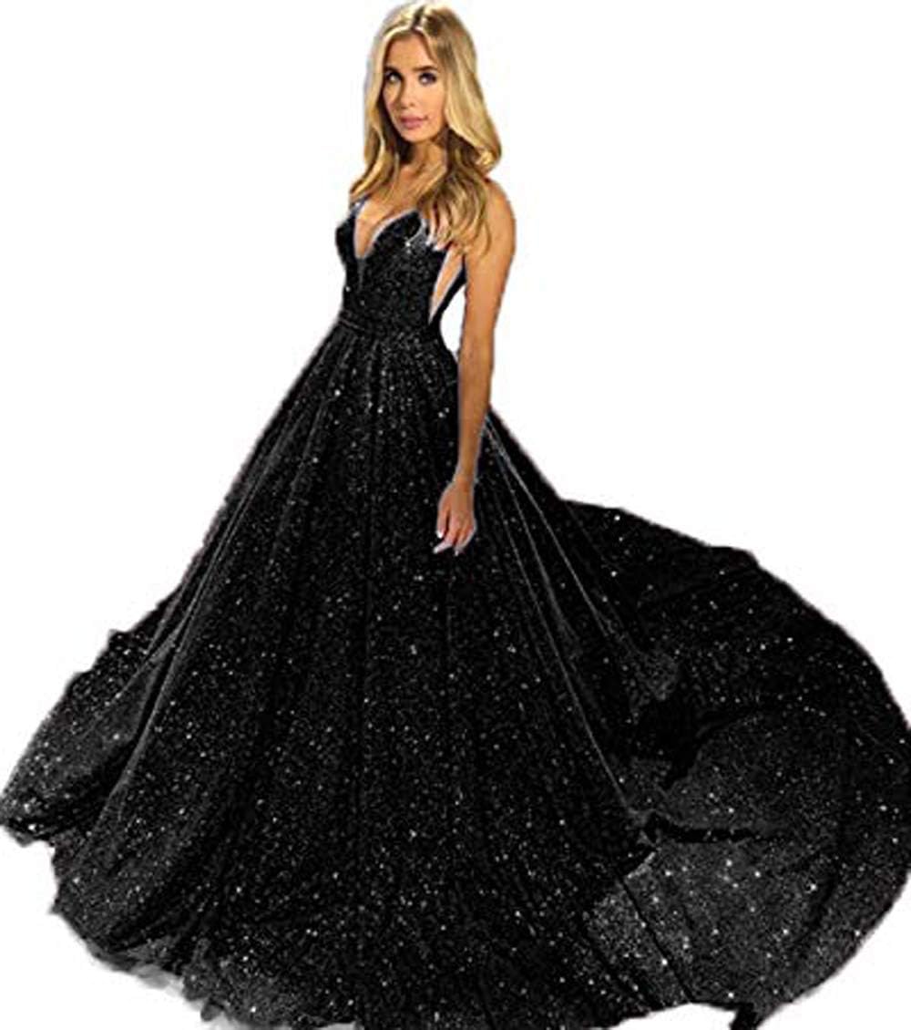 Deep V Neck Prom Dresses 2019 V Back Evening Party Gown BD558