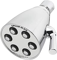 Speakman S-2252 Anystream Icon High-Pressure Shower Head, 2.5 GPM Adjustable 6-Jet, Solid Brass Polished Chrome