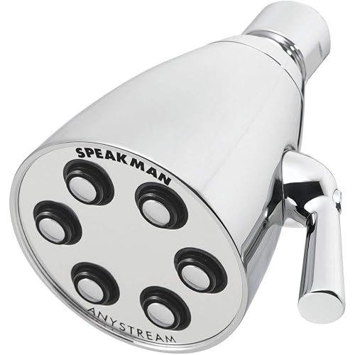 Speakman S-2252 Signature Icon Anystream Adjustable High Pressure Shower Head-2.5 GPM Solid Brass Replacement Bathroom Showerhead, Polished Chrome Finish