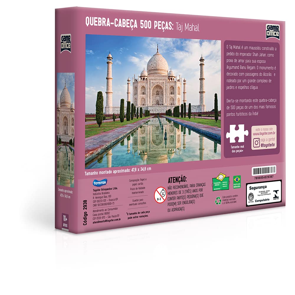 Taj Mahal - Quebra-cabeça - 500 peças -Toyster Brinquedos | Amazon