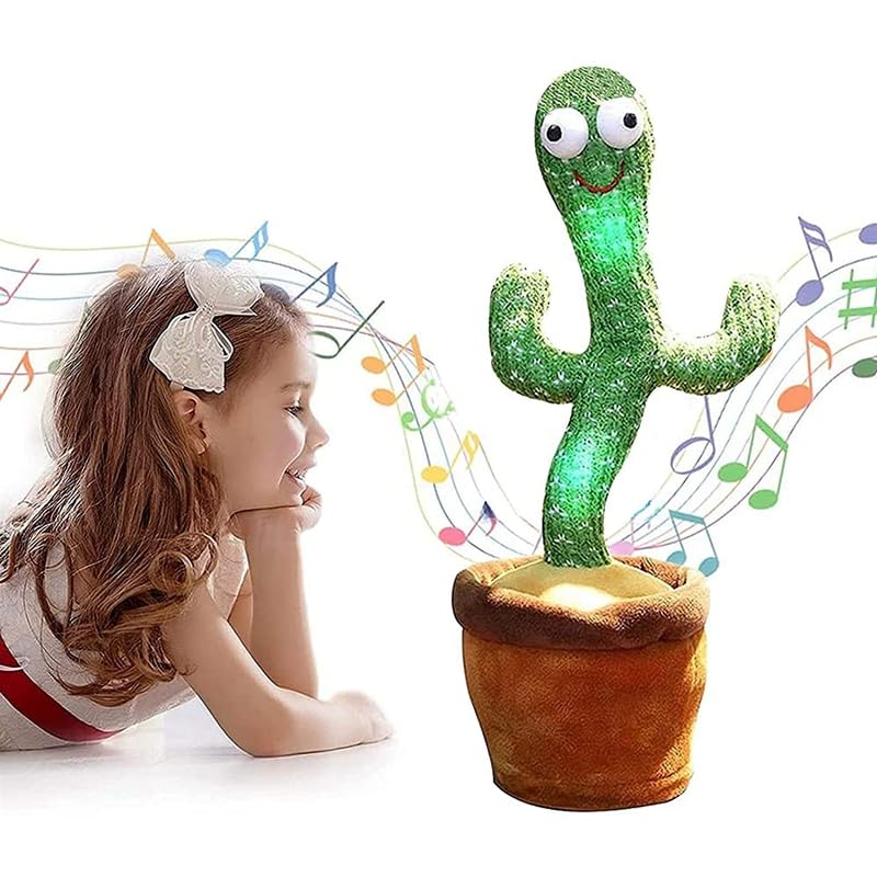 Image of AASA Dancing /Talking Cactus Toy for Kids Soft Plush Musical Electronic Toy with Voice Recording Repeats What You Say LED Light Funny Toy (Dancing Cactus)