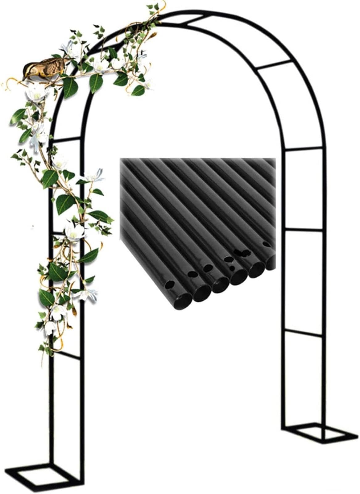 Arche de jardin en métal blanc stable et facile à assembler