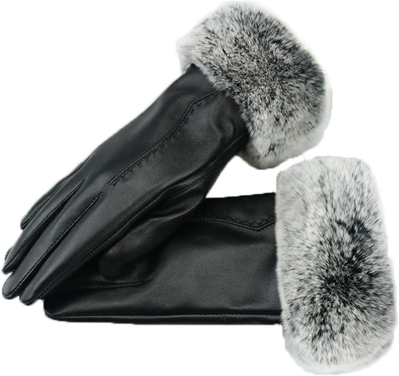 [小さな店] 手袋 防寒 レディース 冬暖かい革手袋女性防風タッチスクリーン手袋 通勤 通学 自転車