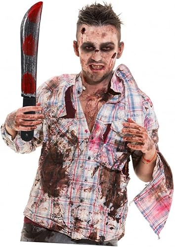 Miniatura 3 de IWOWHERO 2 unids simulación Props carnicero hoz sangrienta juguete playdo Myers Prop Halloween Props falso sangrado sangriento apoyo espada