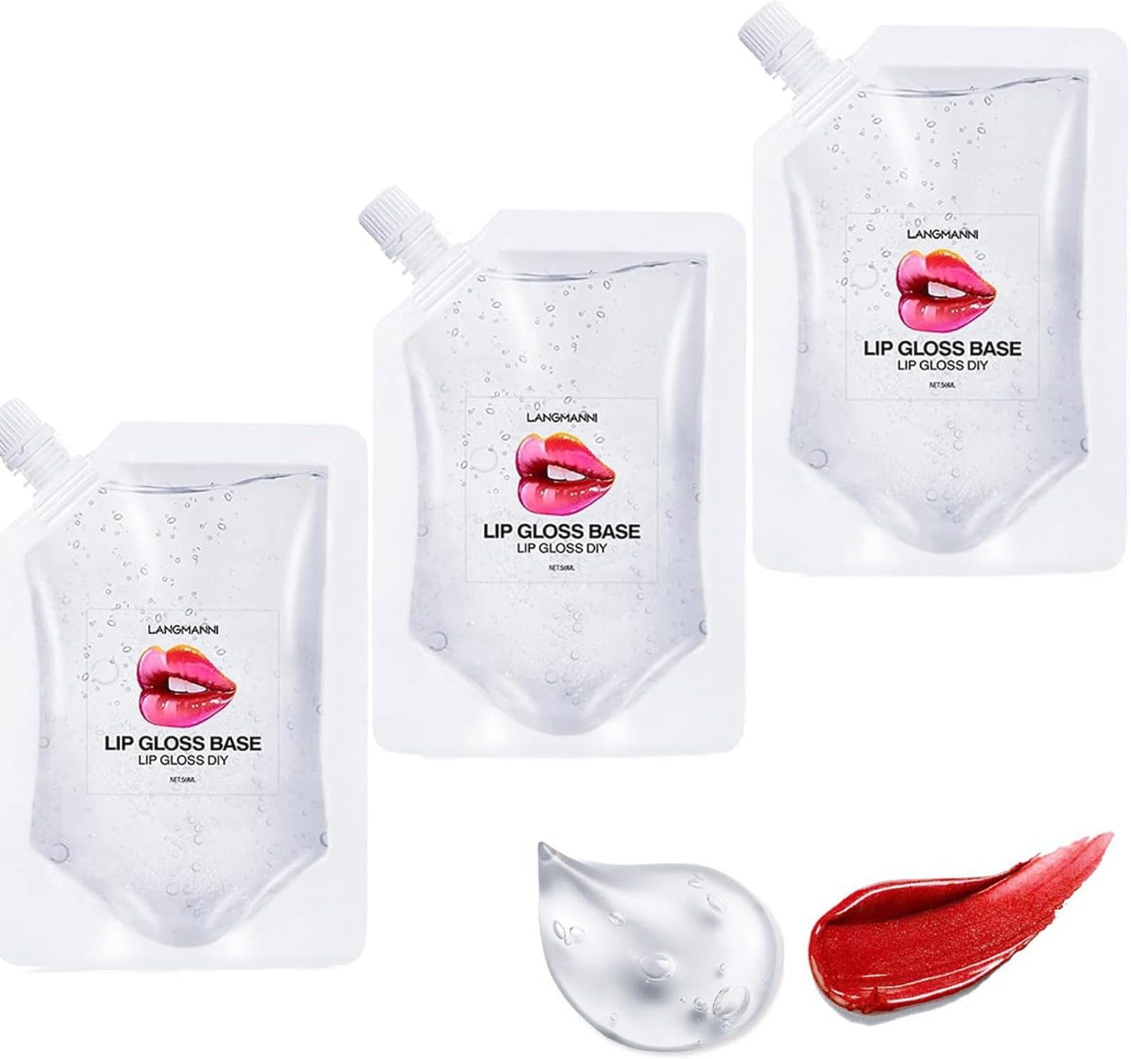 Lip Gloss Base,Moisturize Lip Gloss Base Oil Material Makeup Primers, Non-Stick Lipstick Primer for DIY Handmade Lip Balms Lip Gloss (3Pack, 50ml)