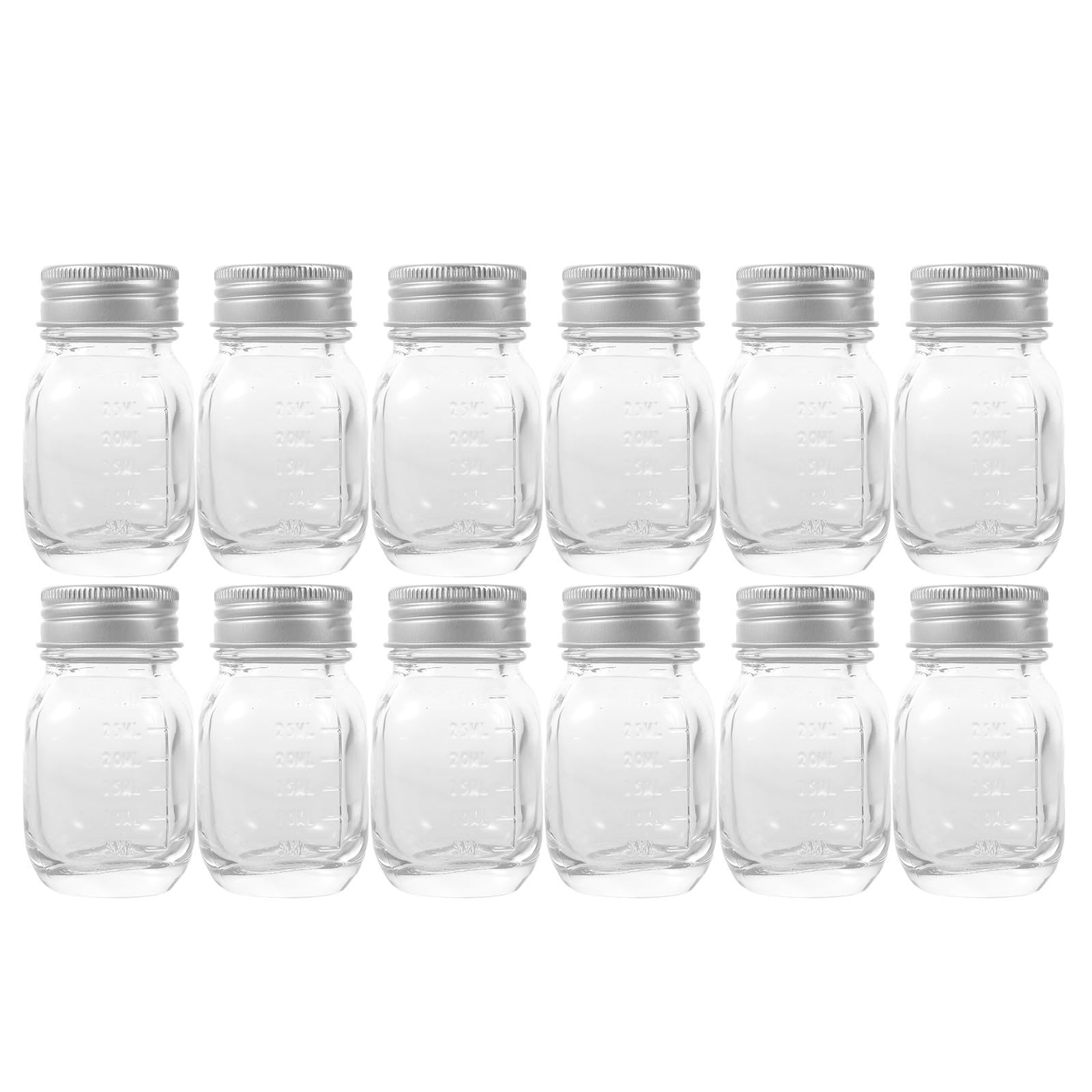Flacon en verre de 30ml YARNOW transparent avec large ouverture et bouchon à vis x12