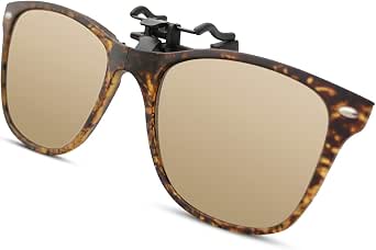 Bauhaus Polarized Clip-On Sunglasses Over Prescription Glasses Flip Up Foldable Anti-Glare for Fishing & Hiking
