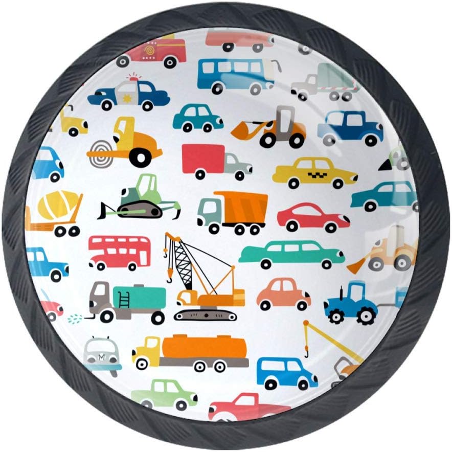 Cartoon Kids Cars Toy Cabinet Dresser Knobs 4 Pcs Drawer Door Pull Handles for Kitchen Bathroom Unique Drawer Knobs