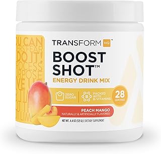 TransformHQ Everyday Boost Shot 28 Servings (Peach Mango) - Non-GMO, Gluten-Free