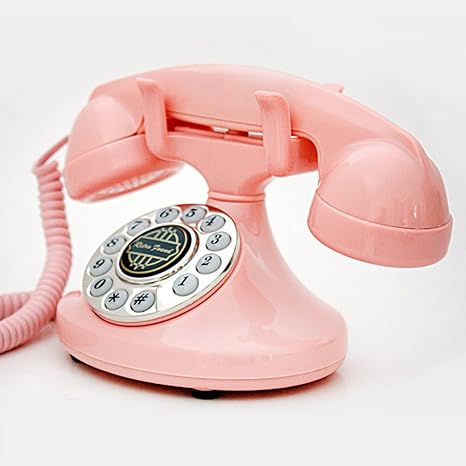 レトロ電話かわいい女の子アンティーク電話ファッション地上線スタジオ写真装飾小道具 色 Pink Telephone 電話機本体 Amazon