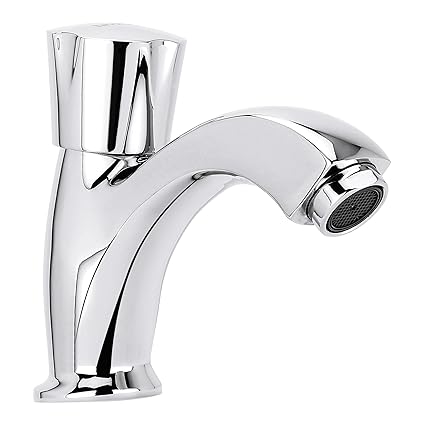 Hindware Contessa NEO F730002CP Brass Pillar Cock Long Neck (Chrome, Silver)