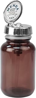 Menda - MDA-5865 MENDA 35741 Glass/Steel/Pfa(Perfluoroalkoxy Alkanes) Dispensing Bottle, Pure-Touch Liquid Dispenser Pump, Amber Glass, Impact Resistant, PFA Stem, 4 oz., 4 fl. oz. Capacity,Brown
