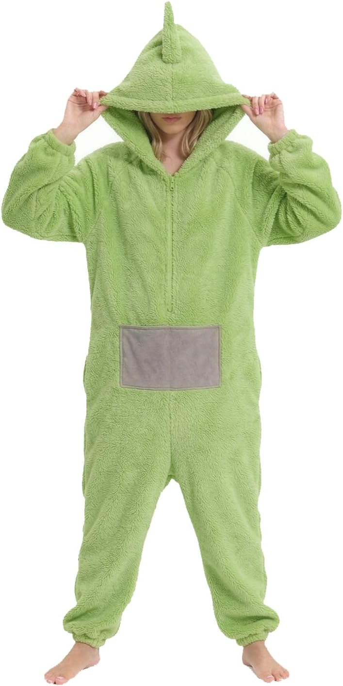 Winter Plush Sleepwear Cartoon Costume Halloween Christmas Antenna Baby Mascot Costume Unisex Onesie for Women Men