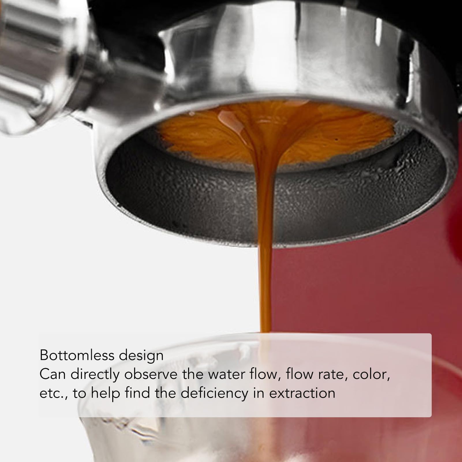 Pssopp Portafiltro sin Fondo de 58 Mm, Portafiltro sin Fondo de Doble Oreja Sostenible de Acero Inoxidable para Máquina Gaggia Classic (Mi clásico Palisandro)