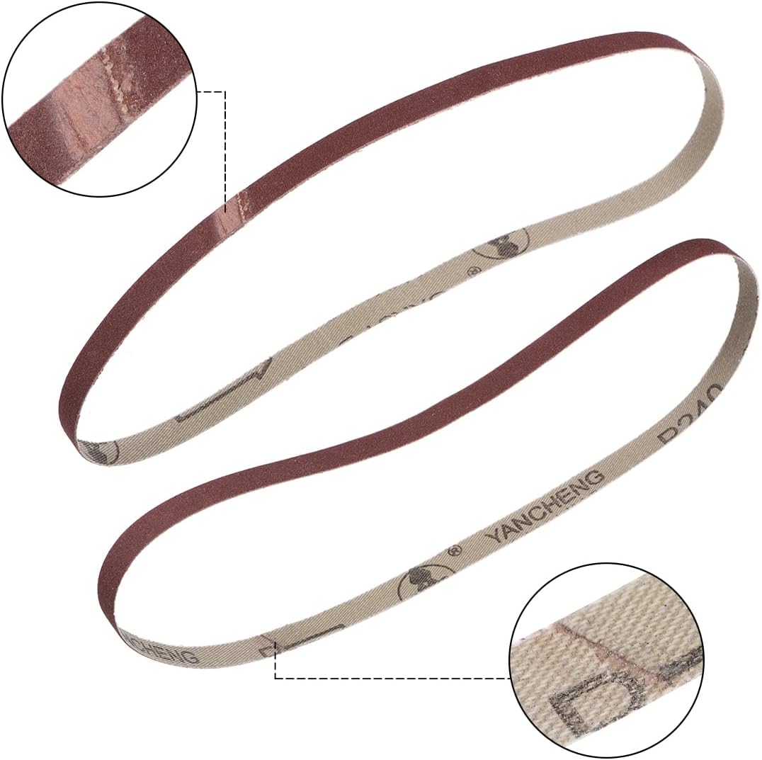 3/8-inch X 21-inch(9mm X 533mm) Sanding Belt 240 Grit Aluminum Oxide 12pcs