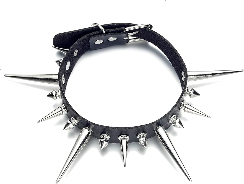 Long Spiked Choker Punk Rock Collar
