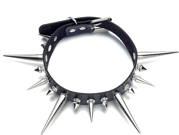 FNQUFUJ Long Spiked Choker Punk Rock Collar Jewelry
