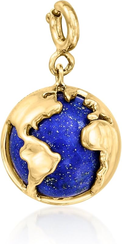 Ross-Simons Lapis and 18kt Gold Over Sterling Globe Charm