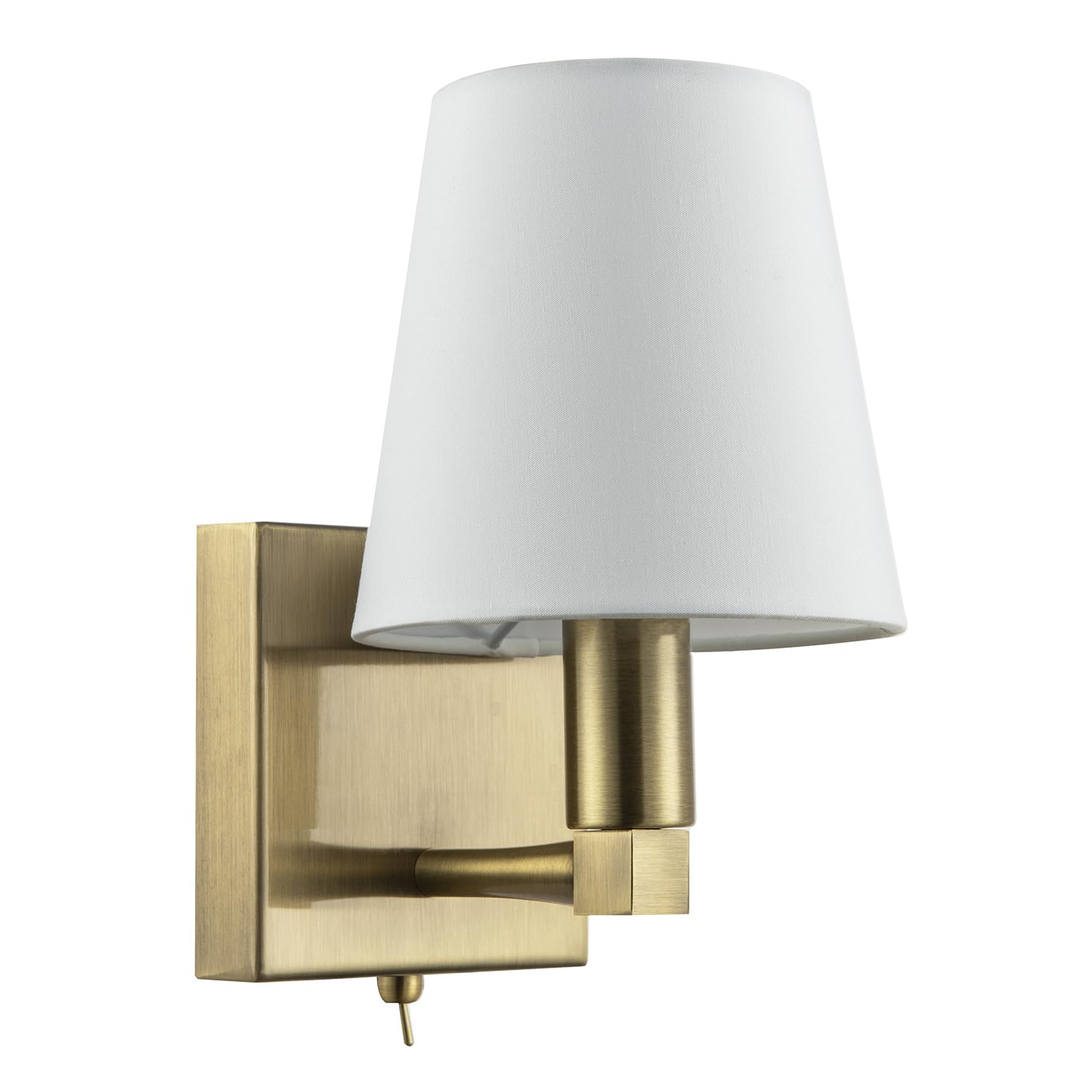Sleek Bedside Wall Light in Antique Brass with Toggle Switch and Shade by Hap...