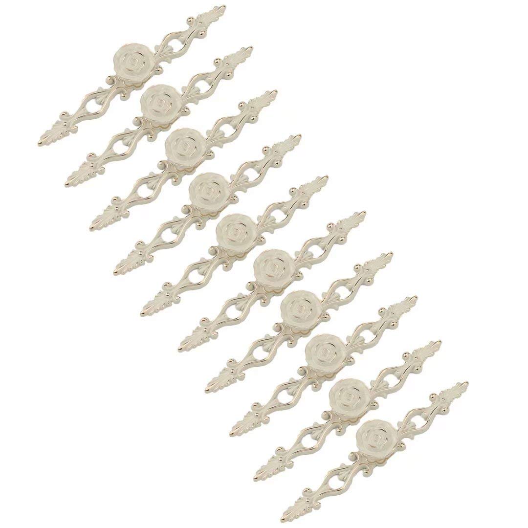Vintage-Schubladengriffe, Schubladenknöpfe, Schrankgriffe, mehrfarbig, mehrere Größen, 10 Stück(Ivory White+Gold,(Hole Distance 128mm))