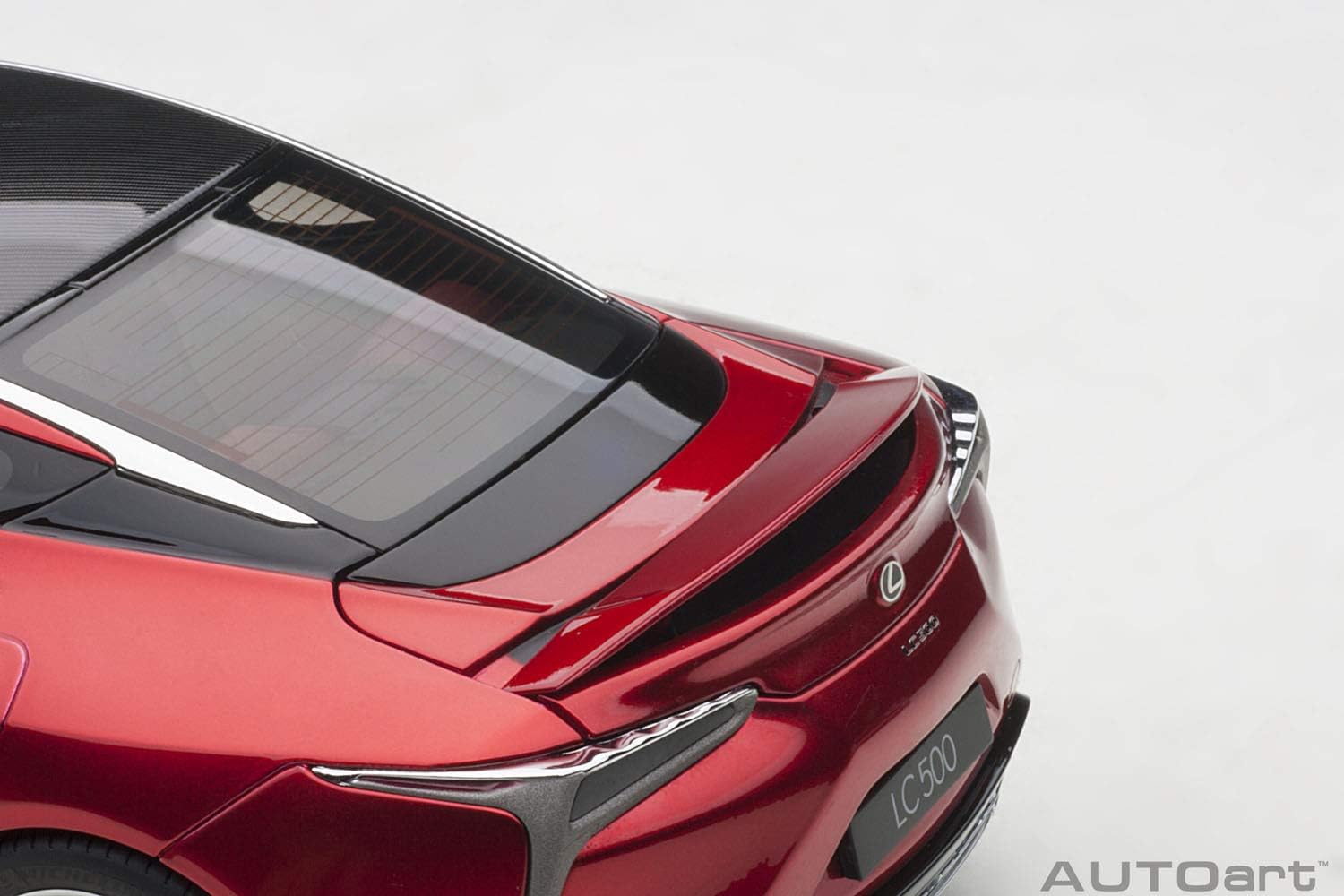 70% Off Discount Lexus LC500 Metallic Red with Dark Rose Interior and Carbon Top 1/18 Model Car by Autoart 78873