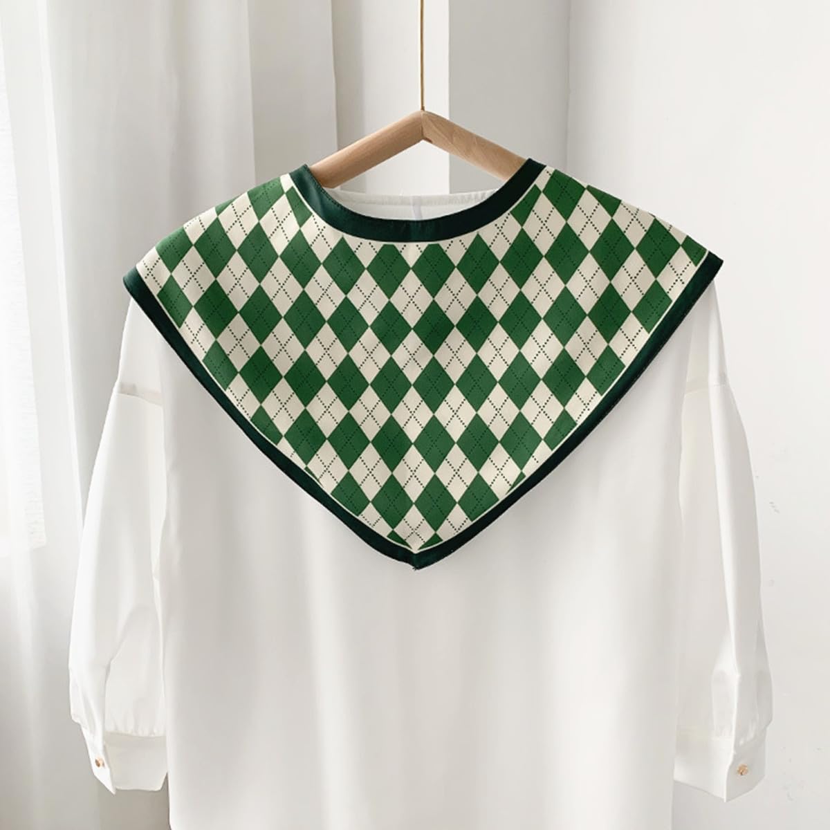 SamHeng Mujeres Decorativo Chal Cuello Falso, Moda Anudado Bufanda Triángulo Verano Capa de Hombro, Desmontable Camisa Falso Cuello